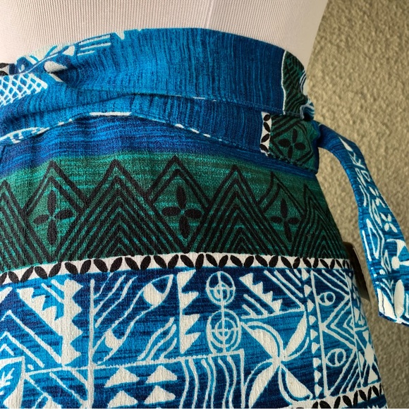 🌺”Tapa Designs” Vintage Barkcloth Hawaiian Wrap Skirt One Size 🌺 - Picture 8 of 12